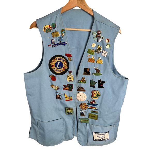 Vintage Minnesota Spring Lake Park Lions International Club Blue Vest - Picture 1 of 5